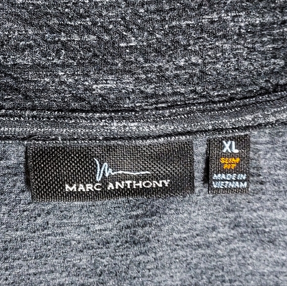 Marc Anthony Men's Size XL Slim Fit Black Tie Heathered 1/4 Zip Pocket Pullover - Picture 3 of 6